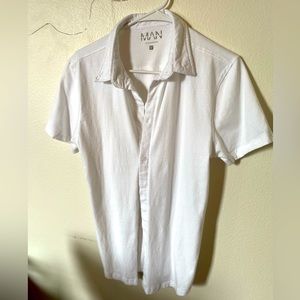 Mens Fitted White Polo Shirt - Size L (Never Worn!)